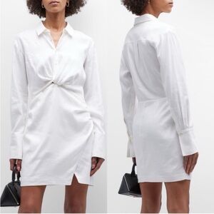 FRAME Long-Sleeve Mini Twist Dress XS
